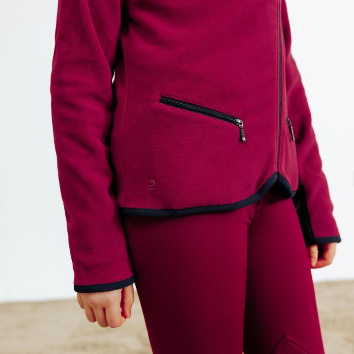 Image du produit Fouganza Kids' Horse Riding Fleece 100 - Pourpre/Cherry (122)