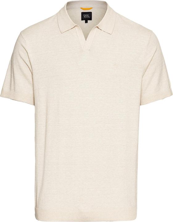 Camel Active Strick-Poloshirt aus Baumwoll-Leinen-Mix