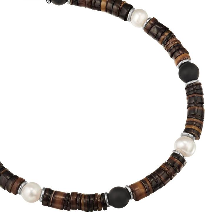 Immagine prodotto True Rebels Bracciale di perle da uomo - 37070 (19 cm, Acciaio inossidabile)