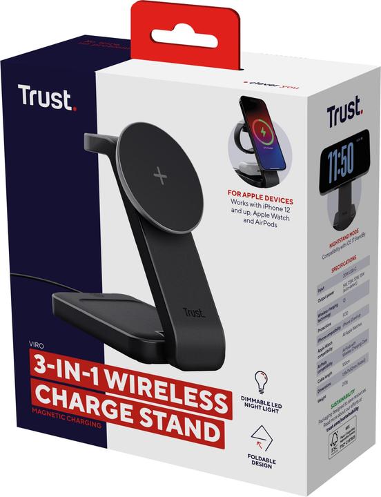 Productafbeelding Trust Viro 3-In-1 Magnetische Oplader (15 W)