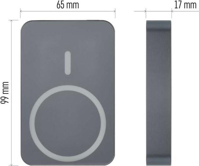 Immagine prodotto Emos Powerbank WI 1046, 10 000 mAh, 20 W+Wireless, grigio (10000 mAh, 20 W, 38.50 Wh)