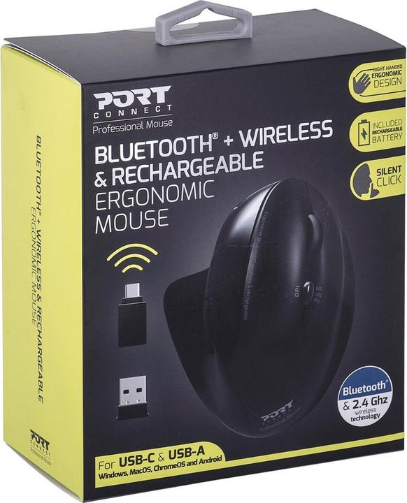 Image du produit Port Designs Souris Ergonomique Rechargeable Bluetooth Main Droite (Sans fil)