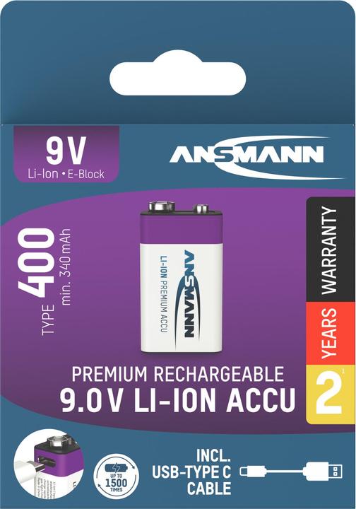 Immagine prodotto Ansmann Premium ricaricabile (1 pz., 9V Block, 400 mAh)