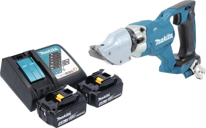 Immagine prodotto Makita DJS 200 RM Batteria Cesoie per lamiera 18 V 2,0 mm Brushless + 2x Batteria 4,0 Ah + Caricabatterie