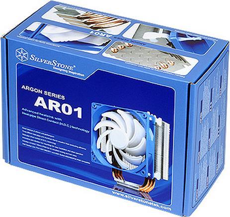 Produktbild Silverstone SST-AR01 - Argon CPU-Kühler mit 3 Wärmerohren, Direct Contact Heatpipe-Technologie und e