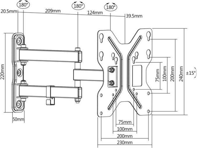 Immagine prodotto Maclean MC-648 Supporto TV (42 pollici) (Muro, 42", 30 kg)