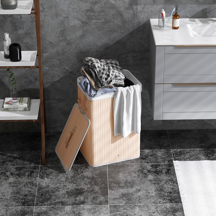 Immagine prodotto Homcom Cesto per il bucato con 2 maniglie (72 l)