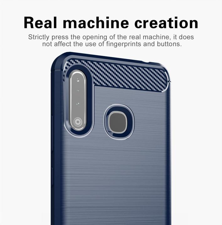 Produktbild Cadorabo TPU Ultra Slim carbon edelstahl Kombi Cover (Samsung Galaxy A70e)