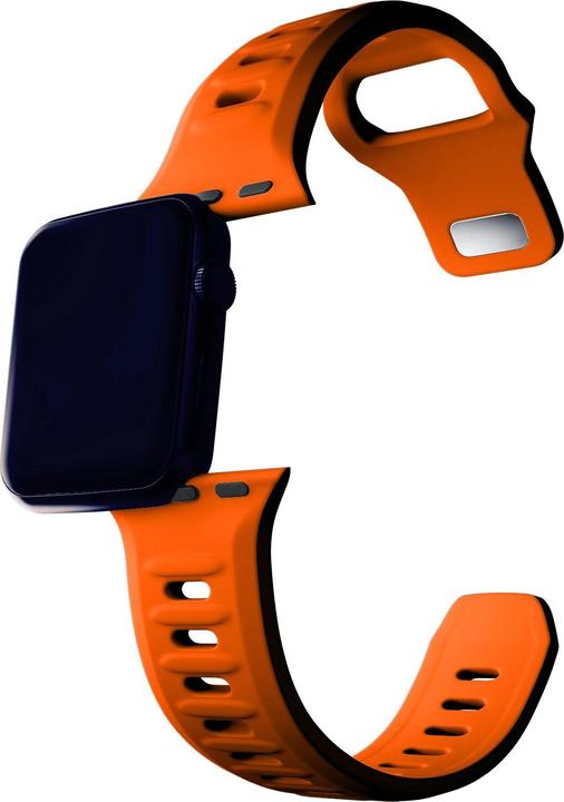 Actual product image 3MK Silicone Watch Strap pomarańczowy/ orange dla Apple Watch 42/44/45/49mm (Silicone, Stainless steel)