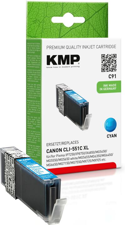 Actual product image KMP C91 Ink cartridge comp. with Canon CLI-551 C XL (C)