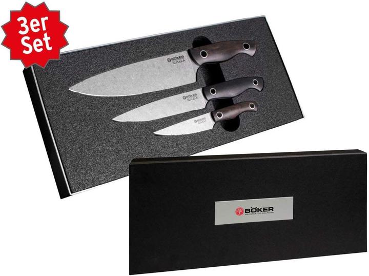 Immagine prodotto Böker Set di coltelli Saga Grenadilla 3 pezzi