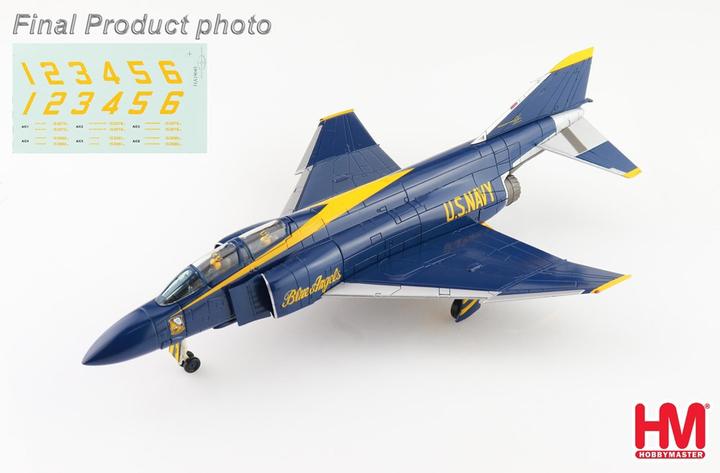 Produktbild Hobby Master McDonnell Douglas F-4J Phantom 2, Blue Angels 1969, Nummern als Abziehbilder, Metallmodell 1:72 Hobb