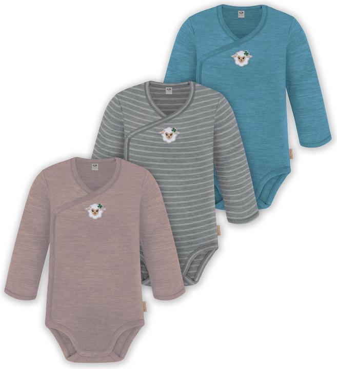 Immagine prodotto Normani Confezione da 3 pezzi di body a maniche lunghe in merino per bambino e bambina - 9355 (44)
