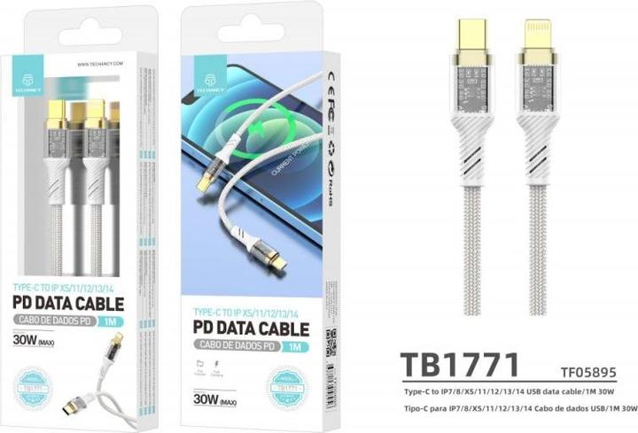 Produktbild Techancy USB-C-auf-Lightning-Kabel für Apple iPhone (1 m)