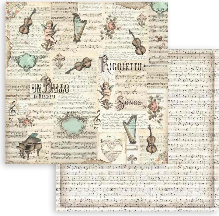 Produktbild Stamperia Scrapbooking Pad "Music" (190 g/m², 10 x)