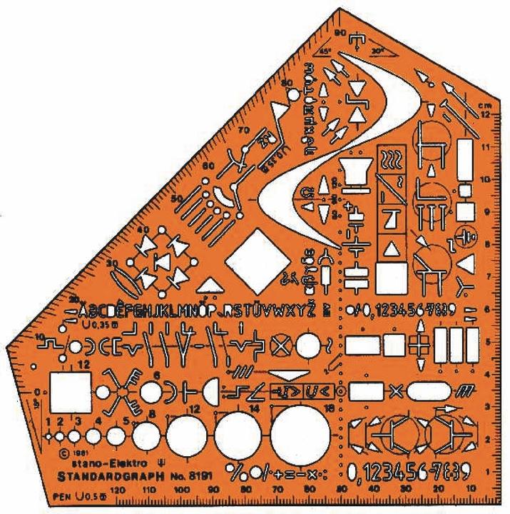 Produktbild Standardgraph Schablone Schul-Winkel orange (155 mm)