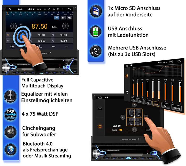 Produktbild Tristan Auron BT1D7022A Android 10 Autoradio