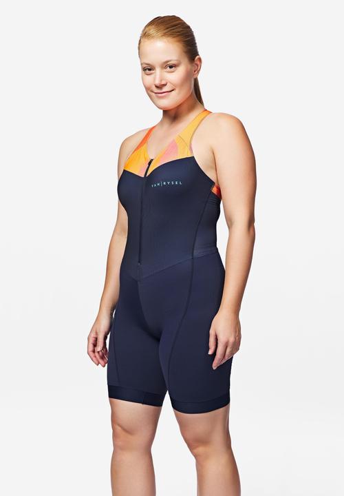 Immagine prodotto Van rysel Women'S Short-Distance Triathlon Trisuit - Navy/Orange (M)