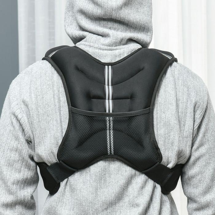 Immagine prodotto Swisshandel24 Gilet per l'allenamento della forza Peso Gilet 10 kg regolabile Tessuto Oxford Sabbia metallica (1 x 10 kg)