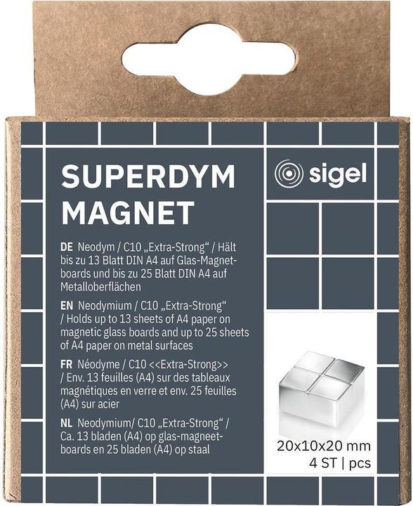 Produktbild Sigel Magnet Neodym Cube 4ST silber (4 x)