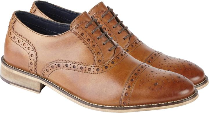 Roamers LederSchnürschuhe mit Lochmuster
