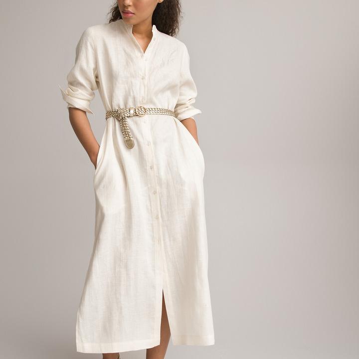 Image du produit La Redoute Collections Maxi-robe à manches longues en lin (38)