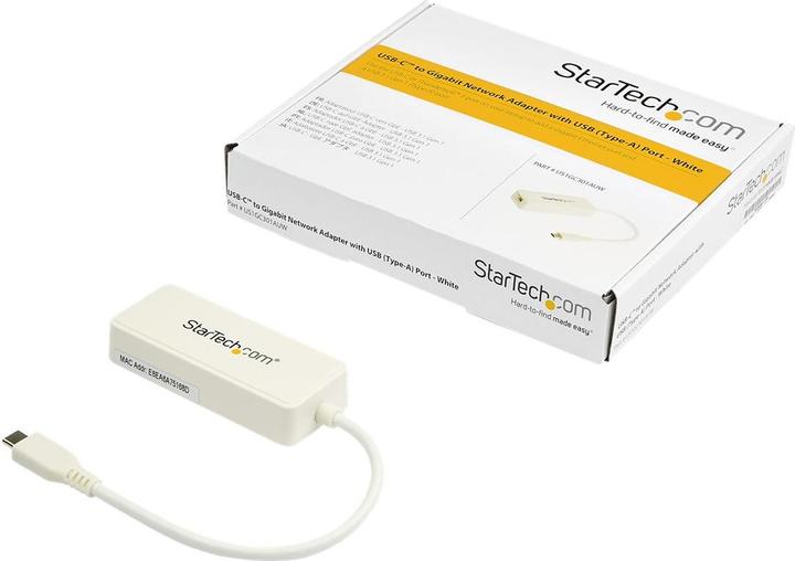 Produktbild StarTech .com USB 3.1 USB-C Ethernet Adapter with Extra USB Port (USB-C, RJ45 (1x))