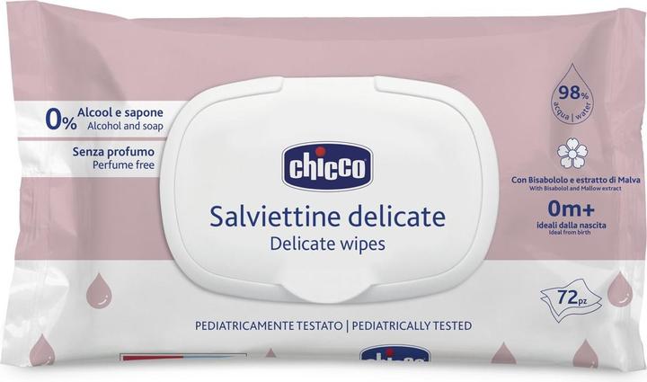 Image du produit Chicco Lingettes nettoyantes DELICATE, avec flip cover,72 pcs - 0m (72 pièce(s))