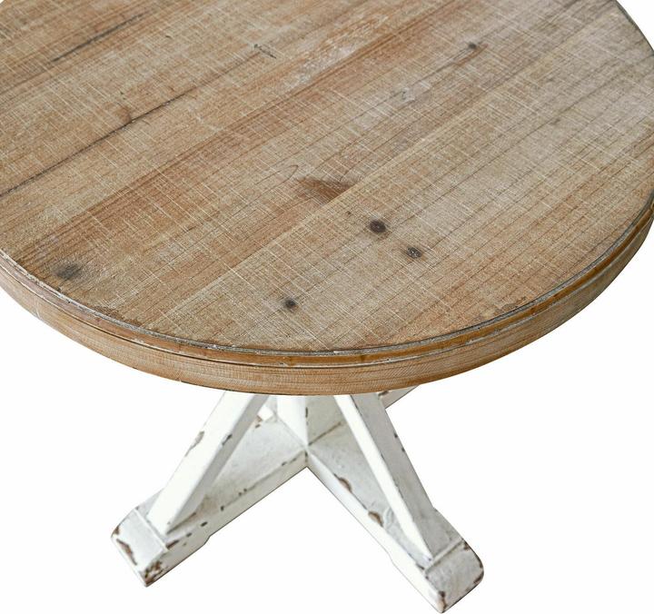 Actual product image Loberon Frapelle side table antique white/brown (H, 60 cm)