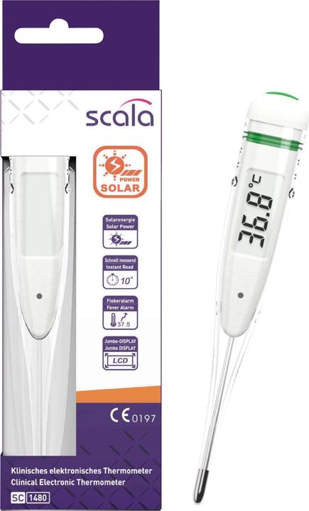 Productafbeelding Scala SC 1480 klinische thermometer met koortsalarm, waterdicht (Contactloos, Mondeling, Oksel, Rectaal)