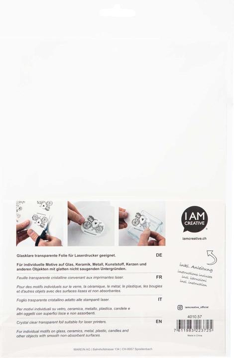 Immagine prodotto I Am Creative Pellicola per diapositive ad acqua A4 MAA4010.57 trasparente 2 pezzi