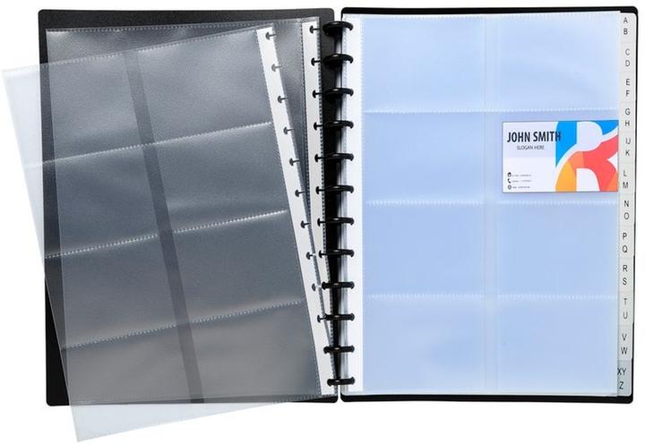 Produktbild Exacompta Visitenkartenbuch A4 für 192 Visitenkarten, Schwarz (24.5 x 31 cm)