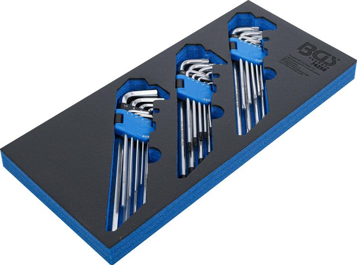Produktbild BGS Einlage 1/3: Winkelschlüssel-Satz, extra lang T-Profil (für Torx) mit Bohrung, Innensechskant