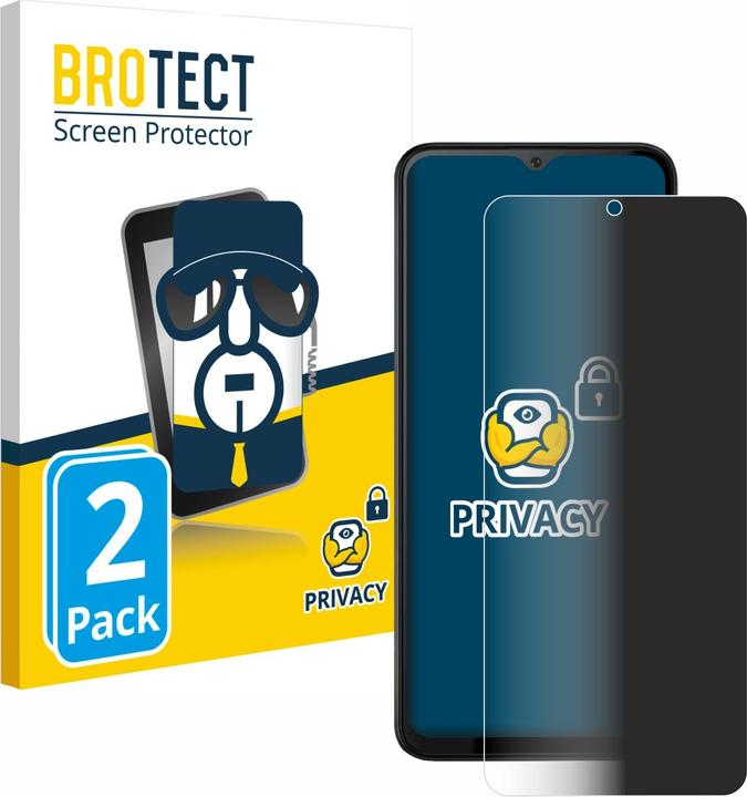 Productafbeelding BROTECT Anti-spionnetje privacyfolie Beschermfolie tegen blauw licht (2 Stuk, Realme Note 50)
