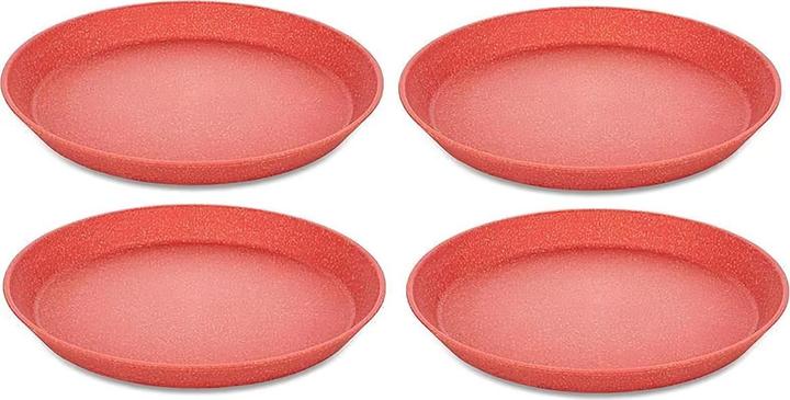 Koziol Speiseteller Connect Ø 20.5 cm, 4 Stück, Rot (4 x, 20.50 cm)