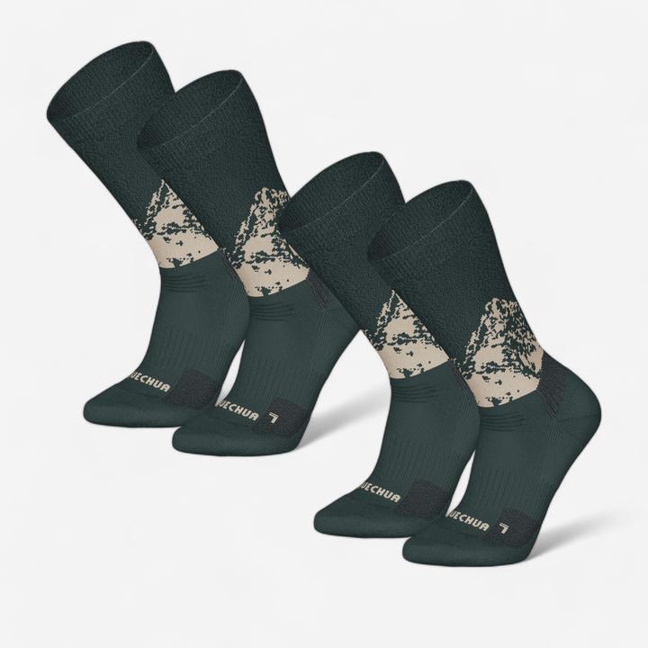 Actual product image Quechua Hiking socks ladies/men warm half high - SH500 2 pairs (39, 42)