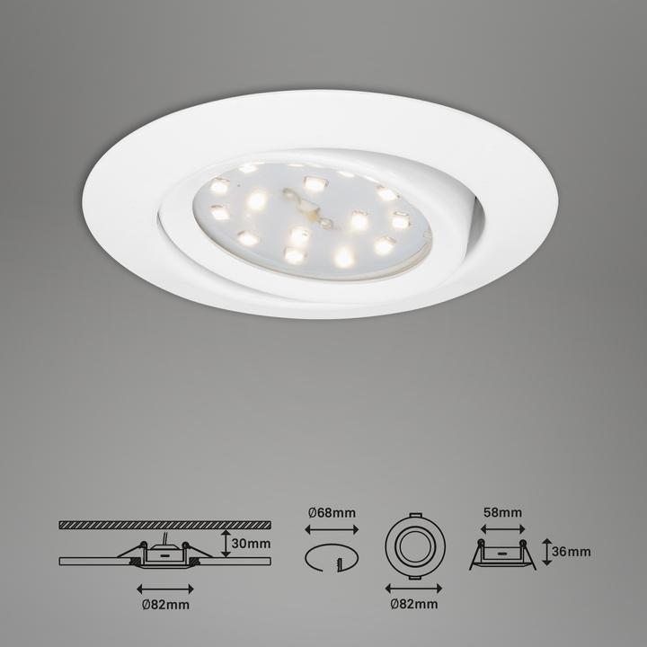 Image du produit Briloner Jeu de 3 lampes LED encastrées, blanc, 3xModule LED/3W (300 lm)
