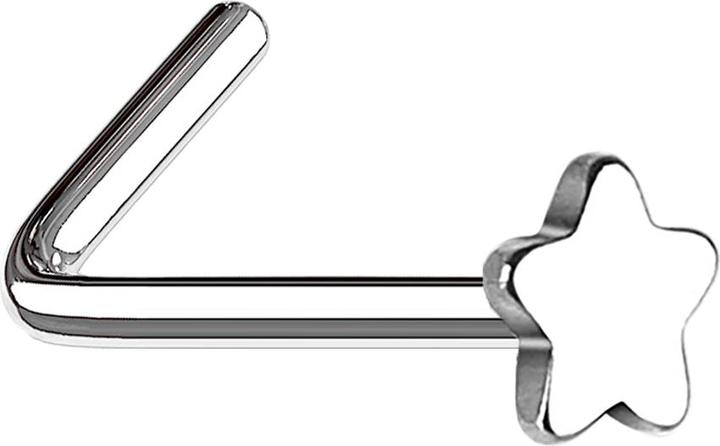 Immagine prodotto Star Piercing Nasenstecker gewinkelt silber mit Stern (senza ottone, Acciaio chirurgico 316L)