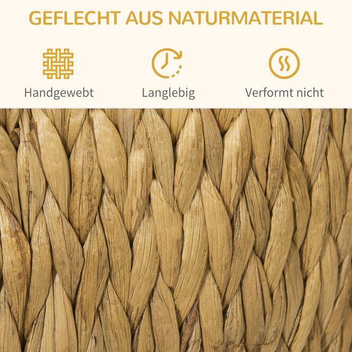Produktbild Swisshandel24 Katzenhöhle aus Rattan 2-in-1 Design Katzenkorb mit Kissen Haustierbett Wasserhyazinthengras Paulown (Katze)