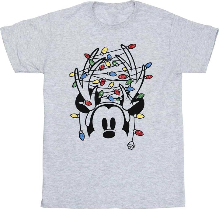 Disney Mickey Mouse Christmas Head Lights TShirt (S)