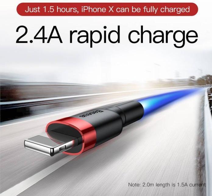 Produktbild Baseus cafule Cable USB For iP 2A 3m Red+Red (3 m, USB 3.2 Gen 1)