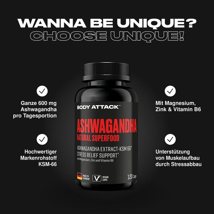 Produktbild Body Attack Ashwagandha (120 Stück, Kapseln, 71 g)