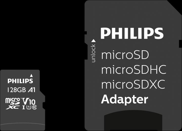 Produktbild Philips MicroSDXC Class 10 UHS-I U1 mit Adapter (128 GB, microSDXC, U1, UHS-I)