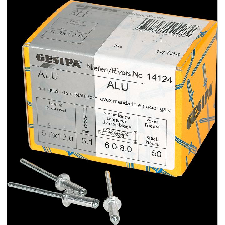 Produktbild Gesipa Blindnieten 5.0x12 mm Aluminium 50 Stück