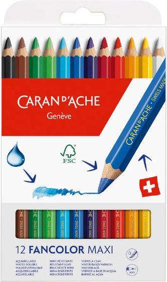 Image du produit Caran d'Ache Swisscolor Maxi Farbstifte Kartonschachtel (Multicolore, 12 x)