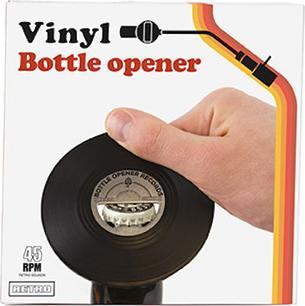 Image du produit Gift Republic Ouvre-bouteille en vinyle, Noir, 10x10x0.5 cm