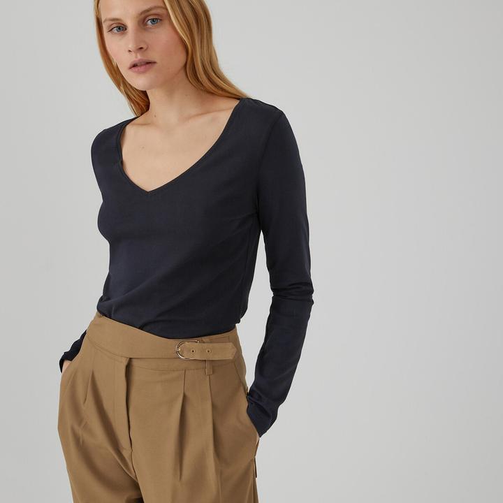 Produktbild La Redoute Collections T-Shirt mit V-Ausschnitt (L)