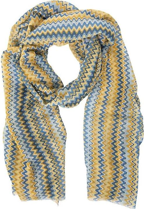 Produktbild Changemaker Schal Curves 60%CO 20%Leinen 20%CMD 100x200cm gelb/blau