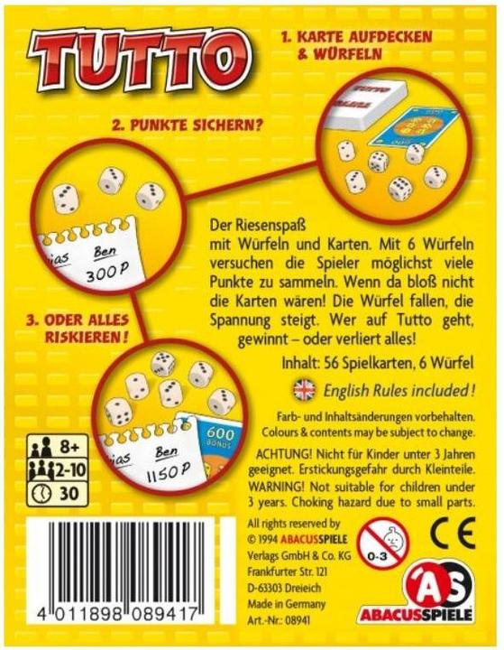 Image du produit Abacus Tutto (Allemand, Français, Italien)