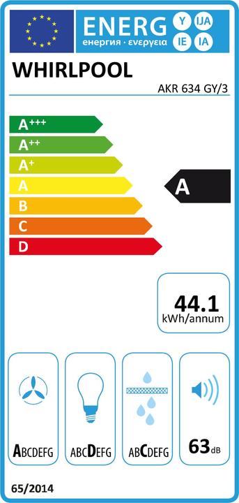 Etichetta energetica Whirlpool AKR 634 GY/3 (Cappuccio a schermo piatto)